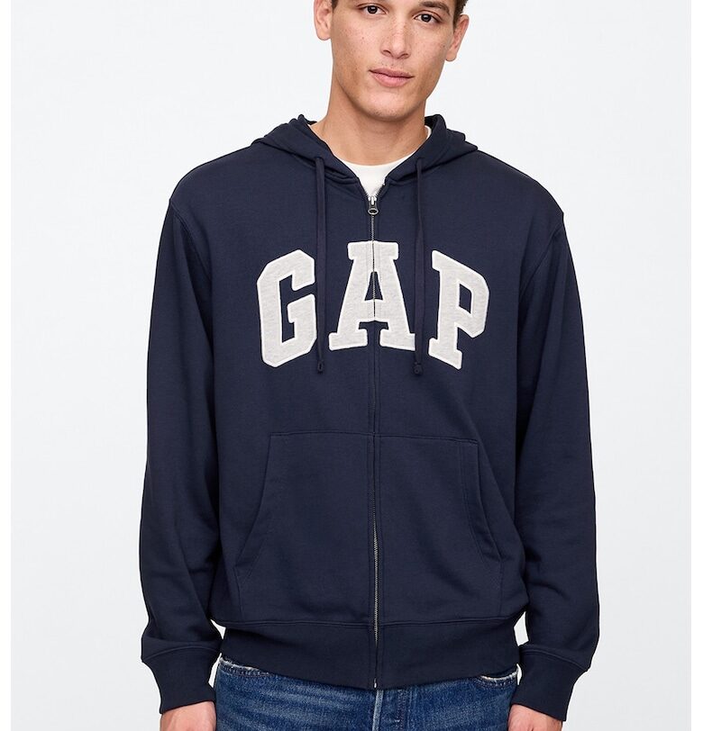Худи с цип и лого GAP
