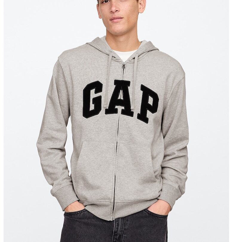 Худи с цип и лого GAP