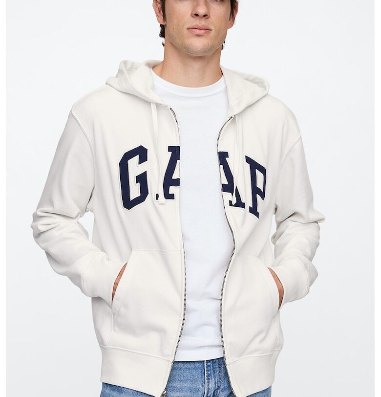 Худи с цип и лого GAP