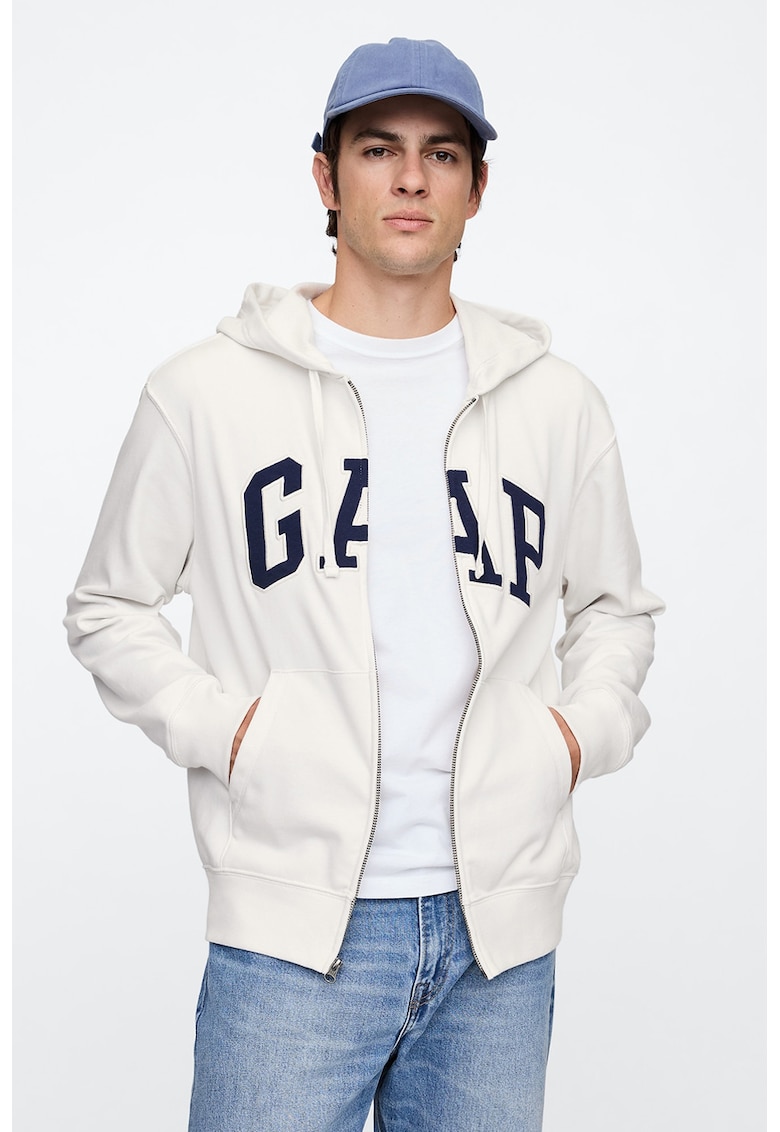 Худи с цип и лого GAP