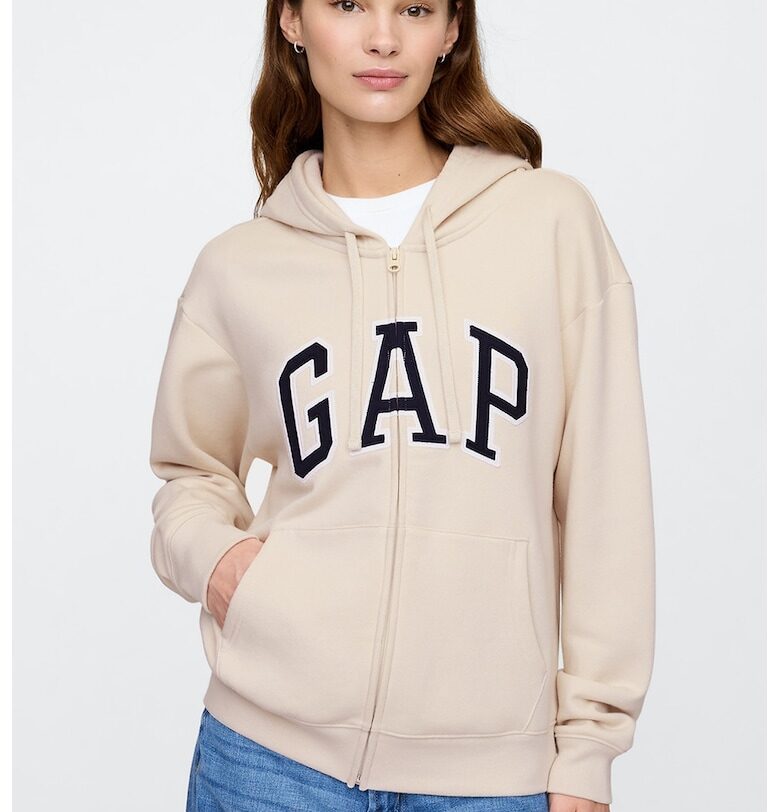 Худи с цип и паднали ръкави GAP