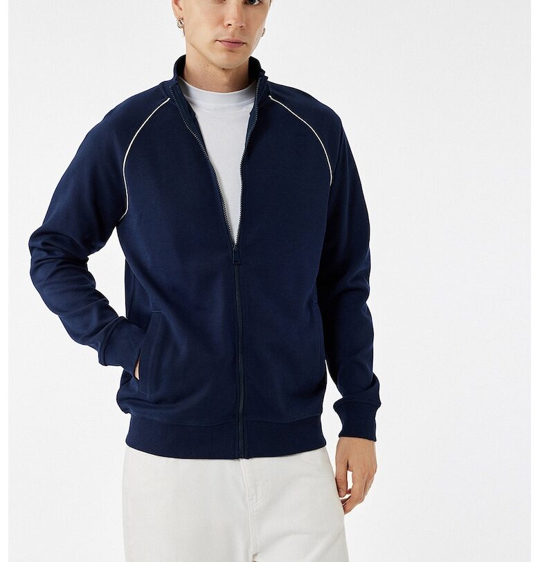 Худи с цип и скосени джобове KOTON