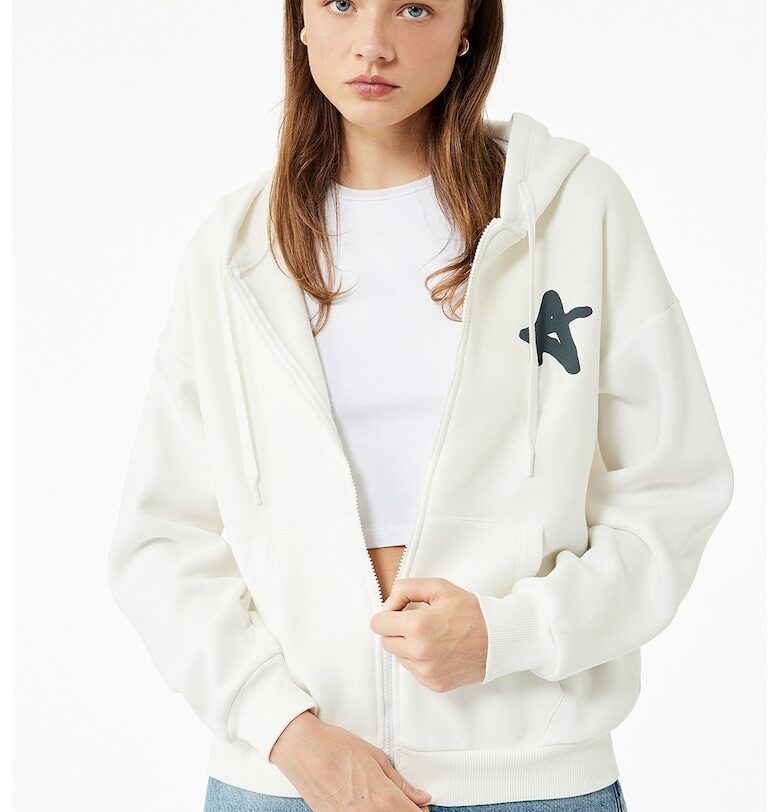 Худи с цип и странични джобове KOTON