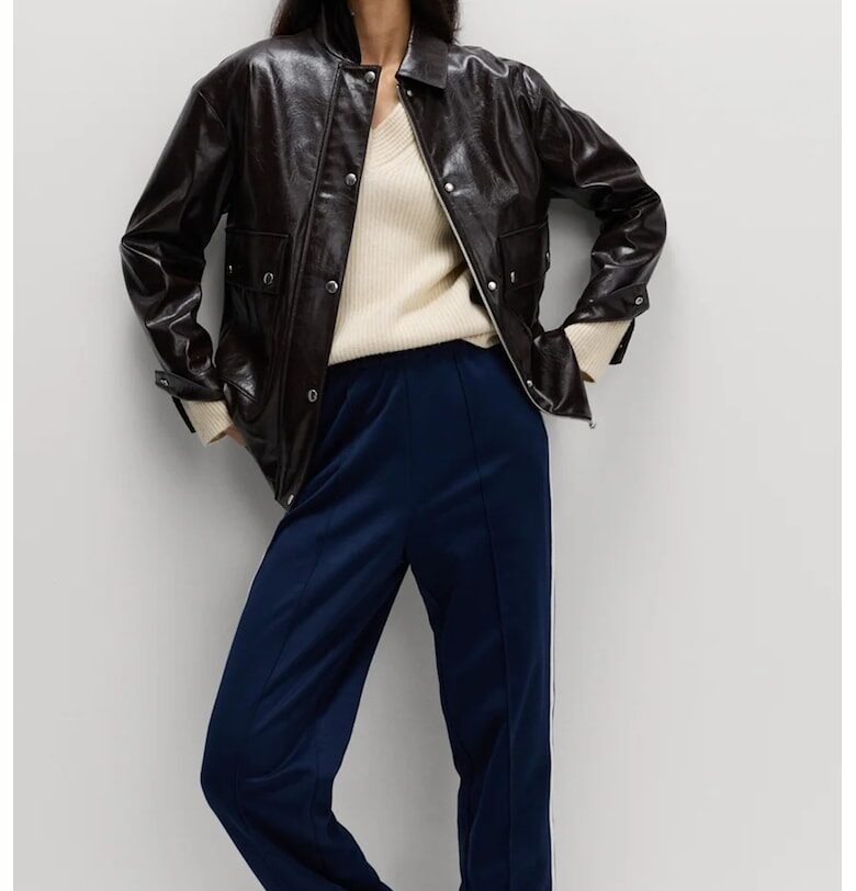 Шакет от еко кожа с цип Marks  Spencer