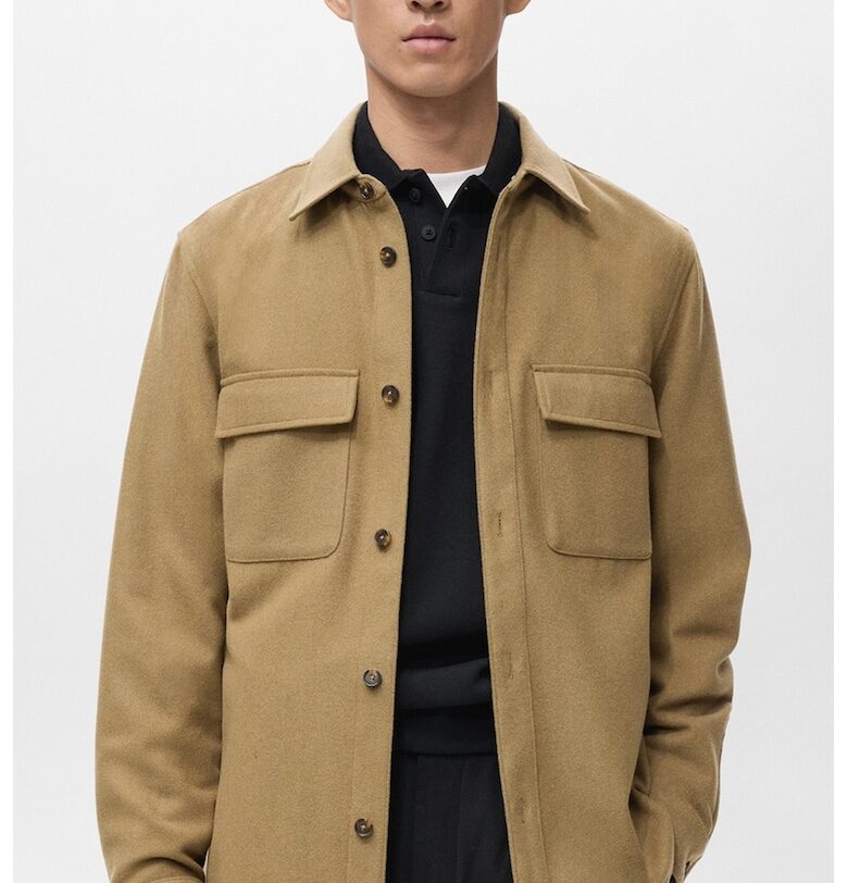 Шакет с вълна и джобове с капаче Mango