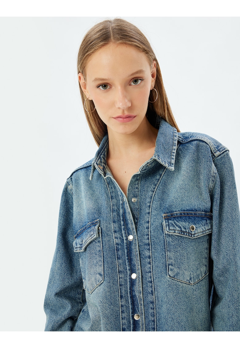 Широка дънкова риза KOTON