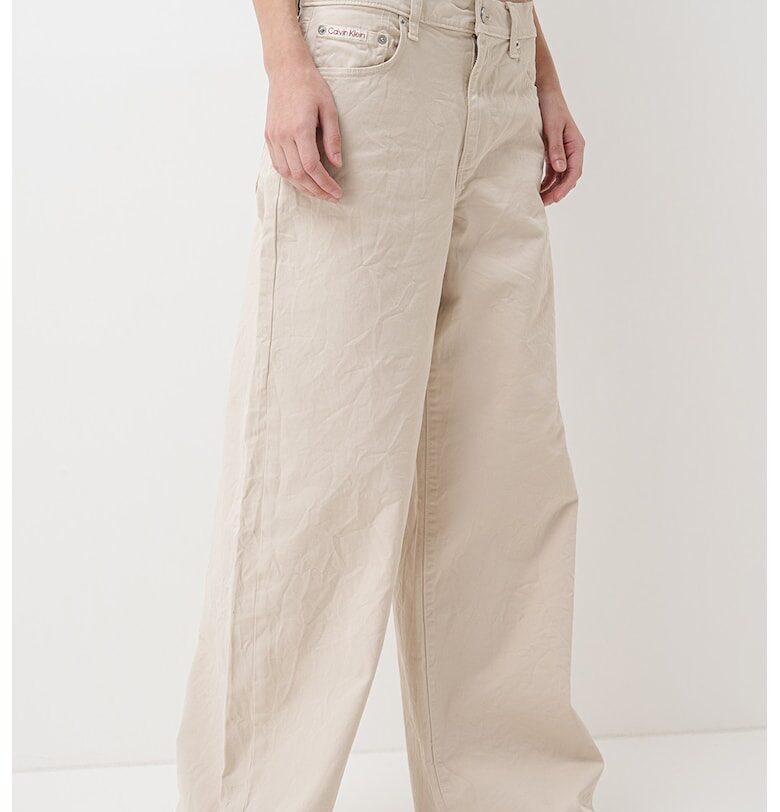 Широки дънки с висока талия CALVIN KLEIN JEANS