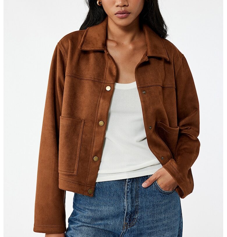 Яке от еко велур с джобове отпред KOTON