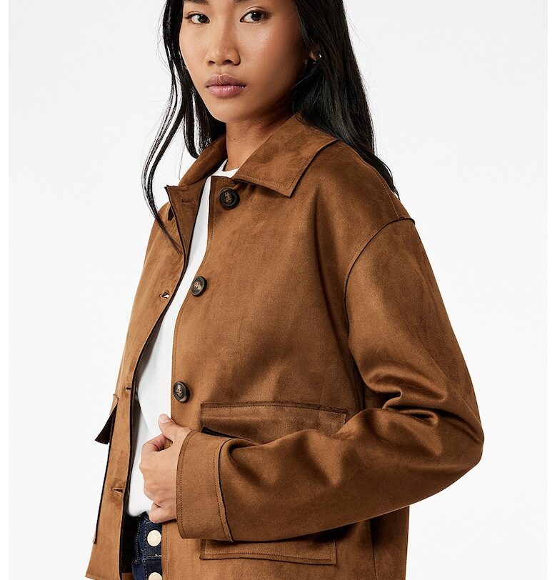 Яке от еко велур с джобове с капаче KOTON