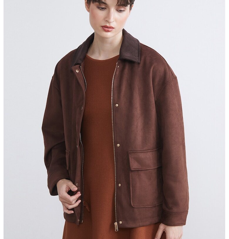 Яке от еко велур с джобове с капаче LC WAIKIKI