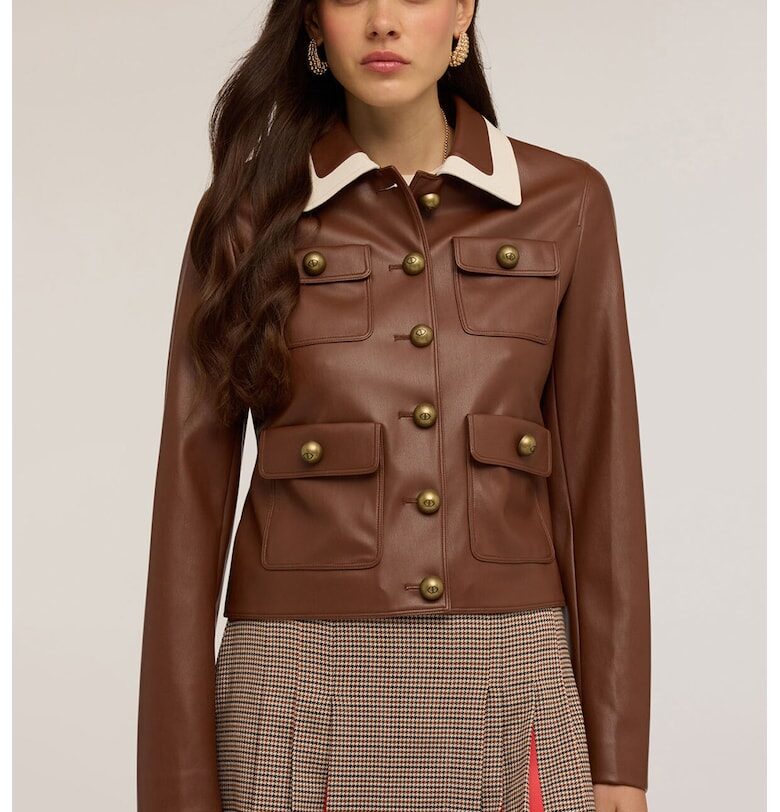 Яке от еко кожа с джобове Motivi