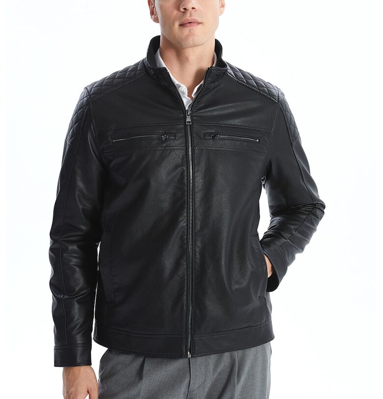 Яке от еко кожа с джобове встрани LC WAIKIKI