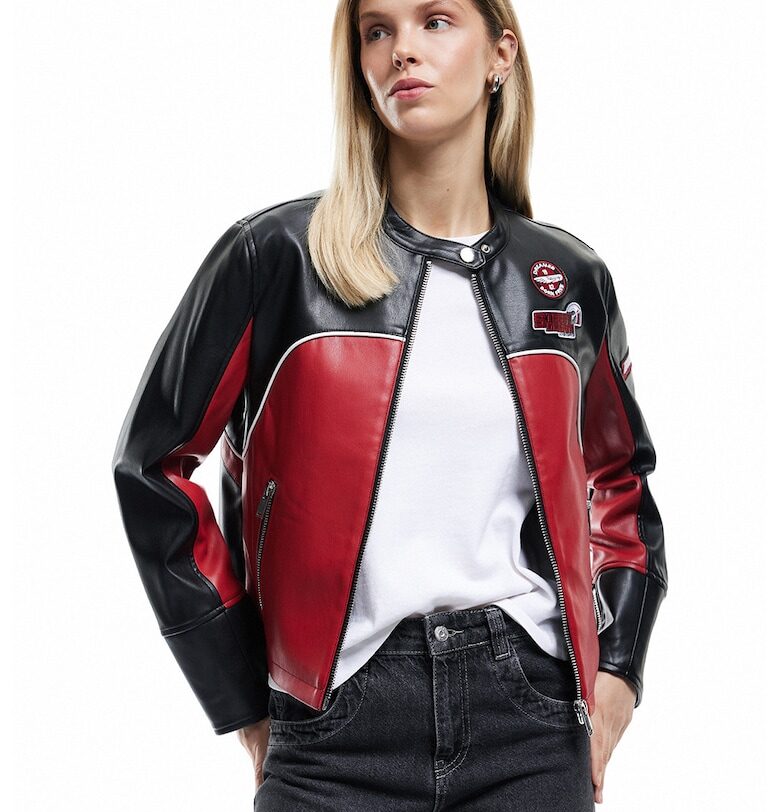 Яке от еко кожа с джобове с цип KOTON