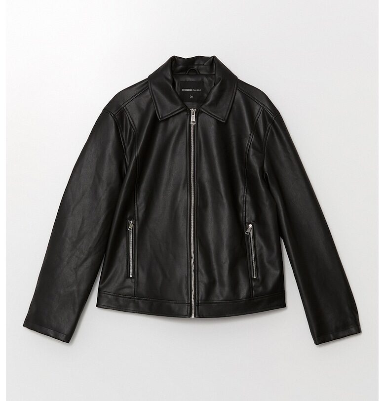 Яке от еко кожа с джобове с цип LC WAIKIKI