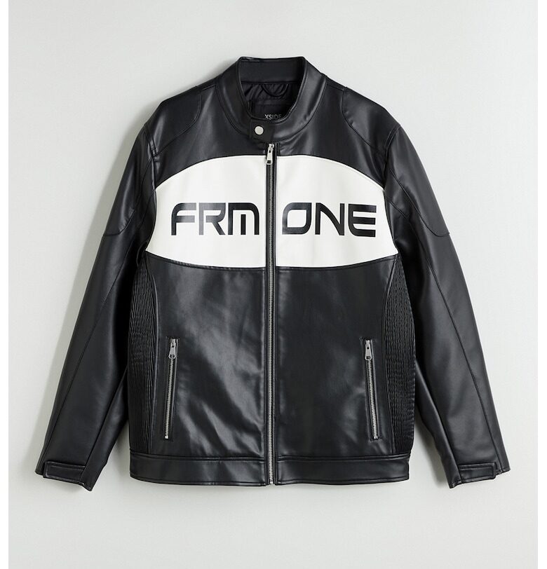 Яке от еко кожа с цип и надписи LC WAIKIKI