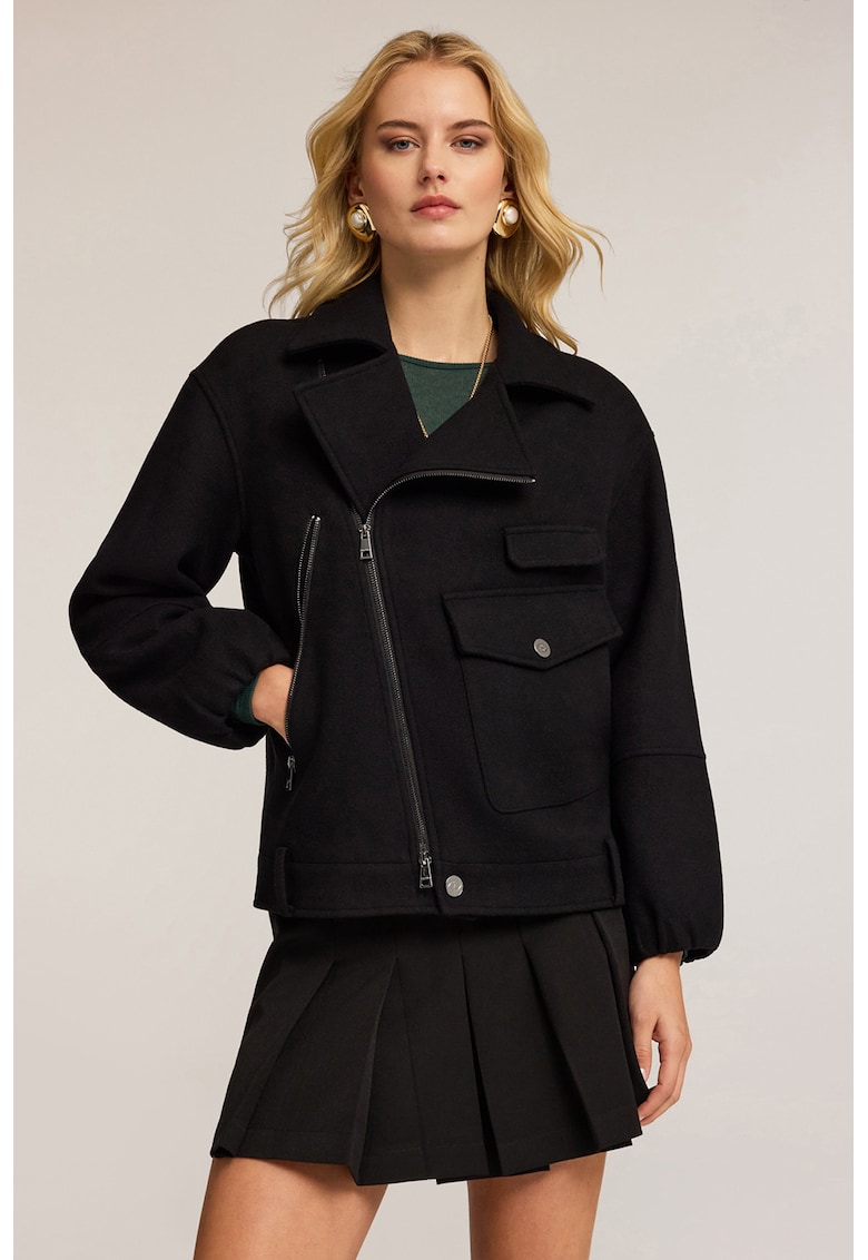 Яке с вълна и асиметричен цип Motivi