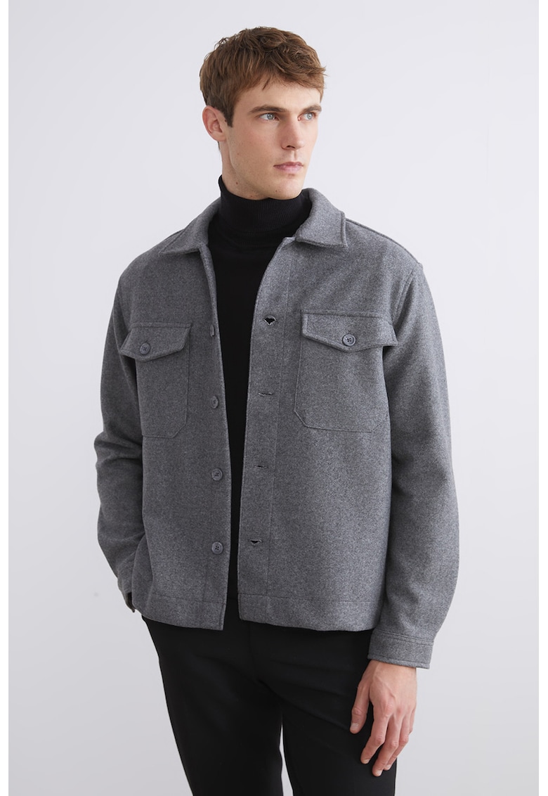 Яке с джобове - Сив меланж - LC WAIKIKI