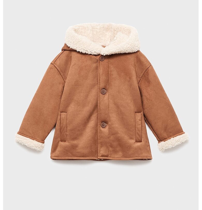 Яке с качулка и паднали ръкави Mango