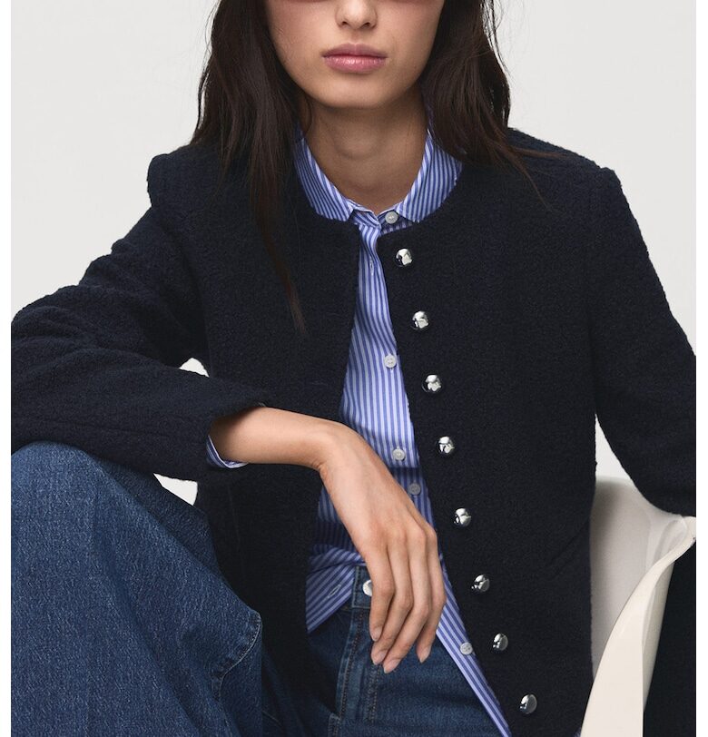 Яке с копчета и изчистен десен Mango