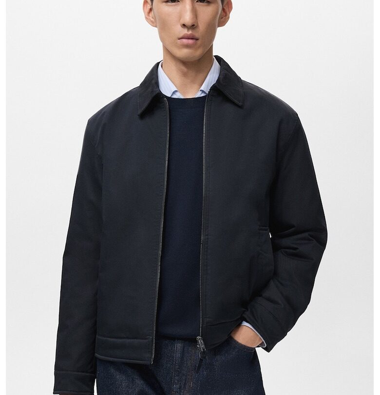 Яке с цип и остра яка Mango