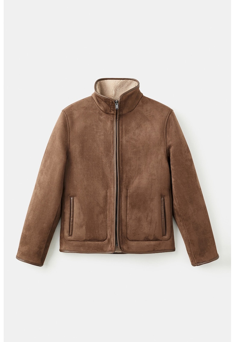 Яке с цип и скосени джобове Mango