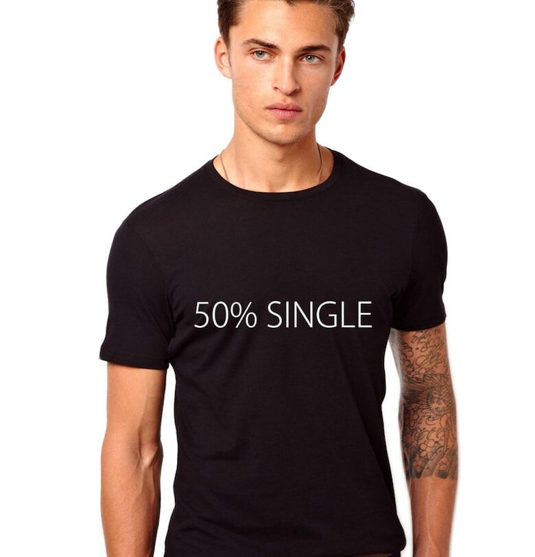 50% единична тениска - черна THEICONIC