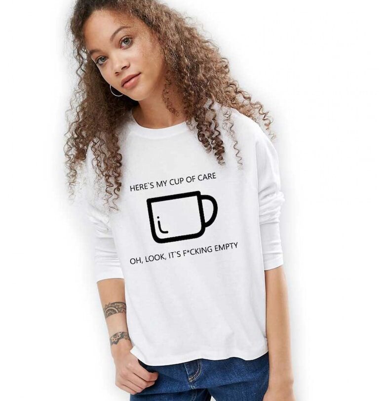 888113379-Бяла дамска блуза - Cup of care THEICONIC