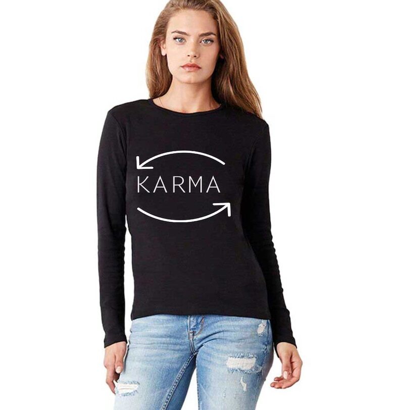 888113392-Черна дамска блуза - Karma THEICONIC