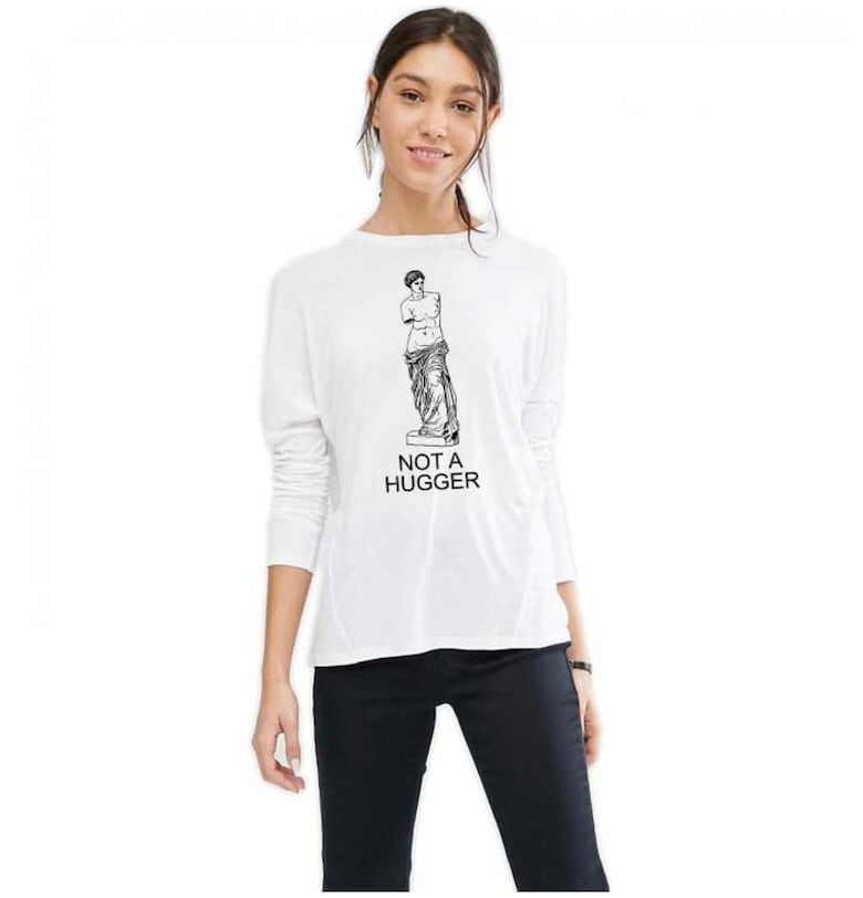 888113410-Бяла дамска блуза - Not a hugger THEICONIC