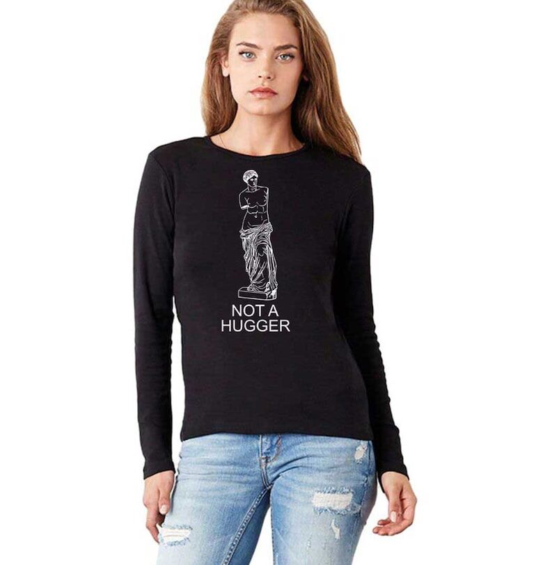 888113411-Черна дамска блуза - Not a hugger THEICONIC