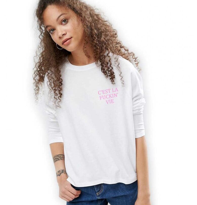 888113450-Бяла дамска блуза - C'est la vie THEICONIC