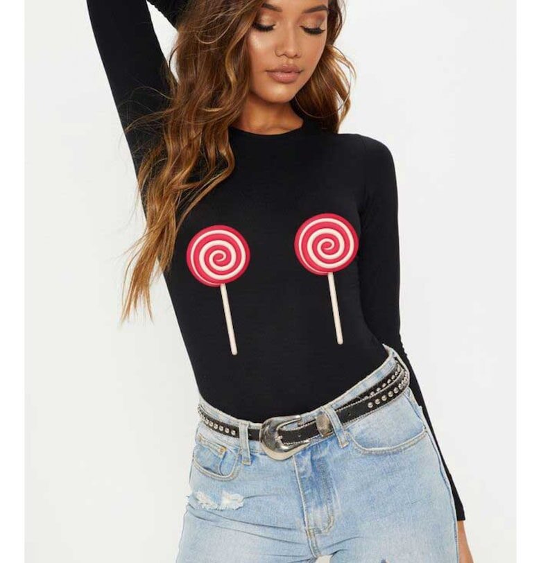 888113481-Черна дамска блуза - Lollipop THEICONIC