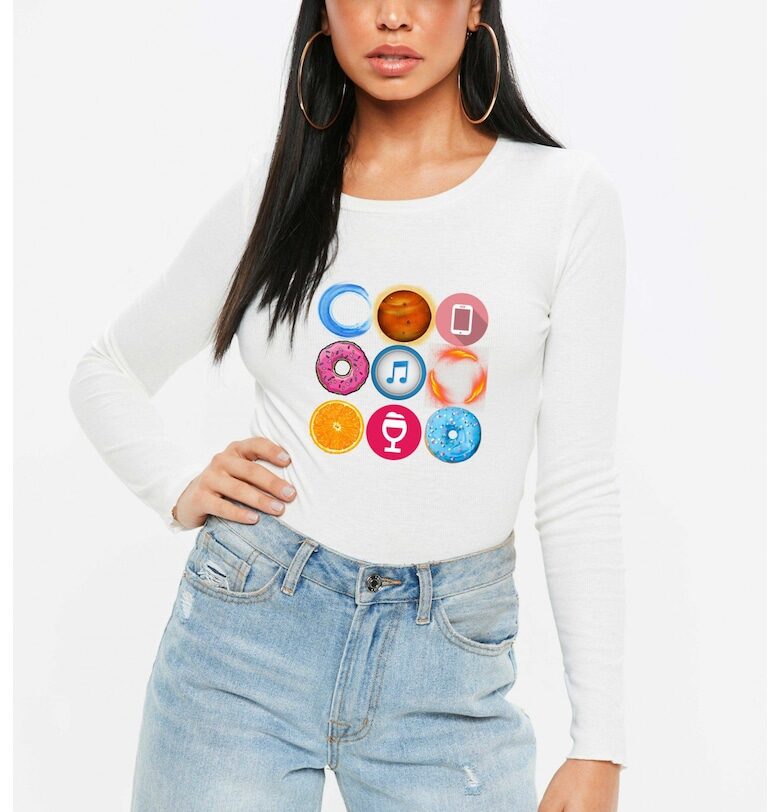 888113555-Дамска бяла блуза - Circle THEICONIC