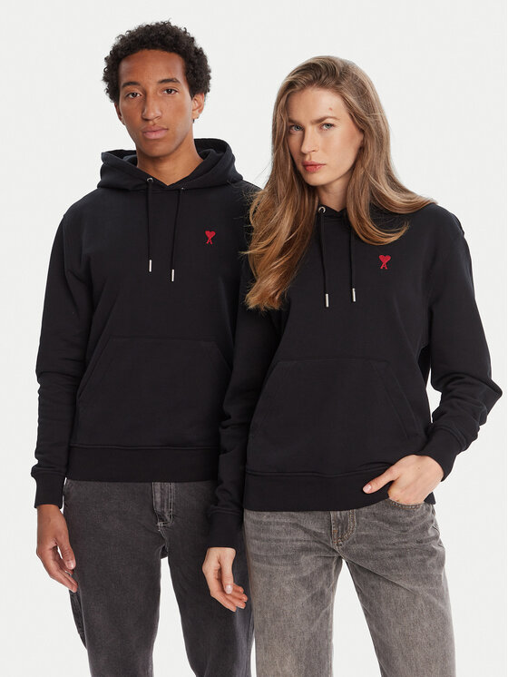 AMI Paris Суитшърт BFUSW235.730 Черен Regular Fit цвят на ниска цена