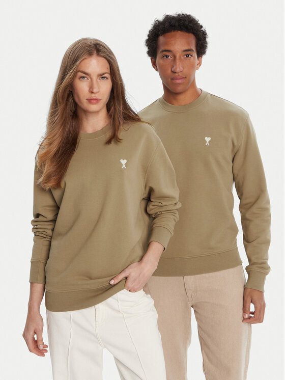 AMI Paris Суитшърт HSW060.730 Каки Regular Fit цвят на ниска цена