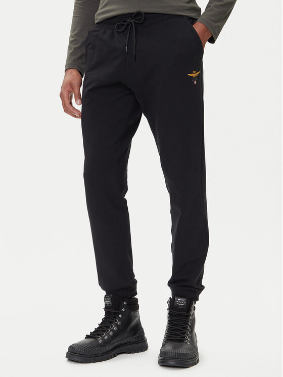 Aeronautica Militare Долнище анцуг 252PF0872UF00459 Черен Regular Fit цвят на ниска цена