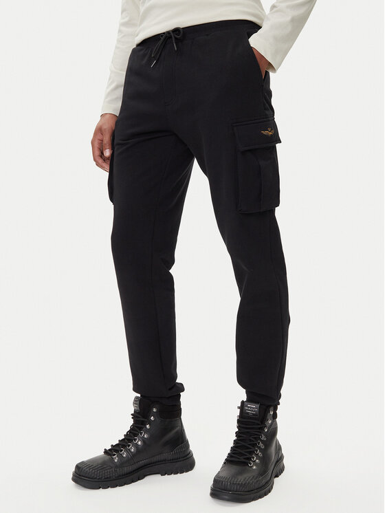Aeronautica Militare Долнище анцуг 252PF1010UF00662 Черен Regular Fit цвят на ниска цена