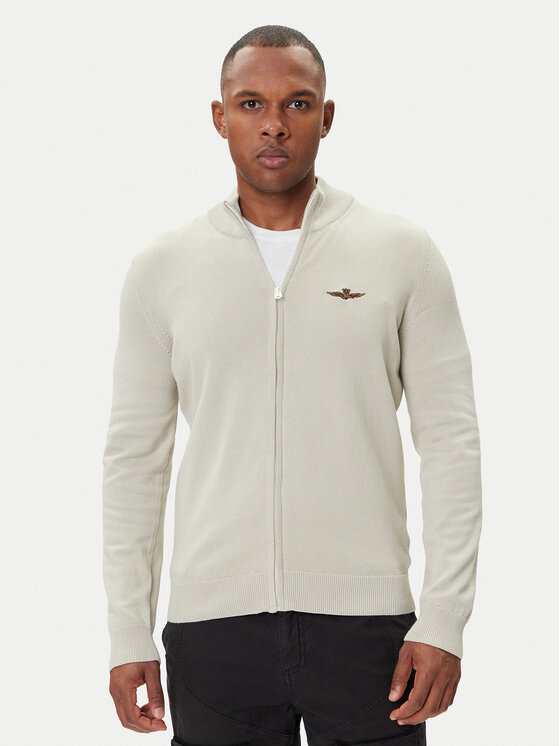 Aeronautica Militare Кардиган 252MA1580UL00506 Бежов Regular Fit цвят на ниска цена