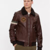 Aeronautica Militare Кожено яке 232PN933PL147 Кафяв Regular Fit цвят на ниска цена