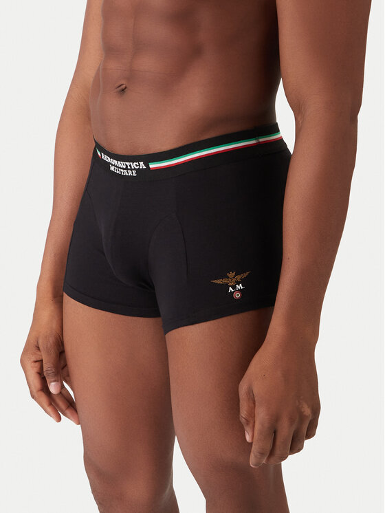 Aeronautica Militare Комплект 3 чифта боксерки AM1UBX001T Черен цвят на ниска цена