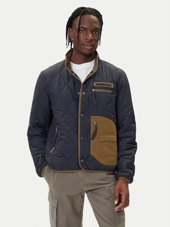 Aeronautica Militare Преходно яке 252AB3009UCT04211 Тъмносин Regular Fit цвят на ниска цена