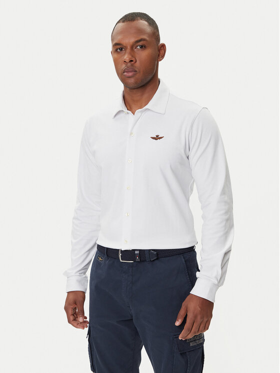 Aeronautica Militare Риза 252CA1265UP00342 Бял Regular Fit цвят на ниска цена