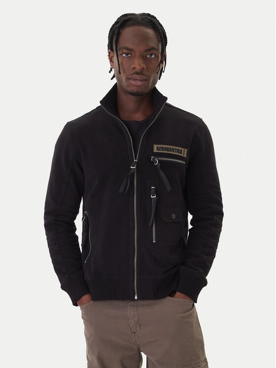 Aeronautica Militare Суитшърт 252FE2069UF00668 Черен Regular Fit цвят на ниска цена