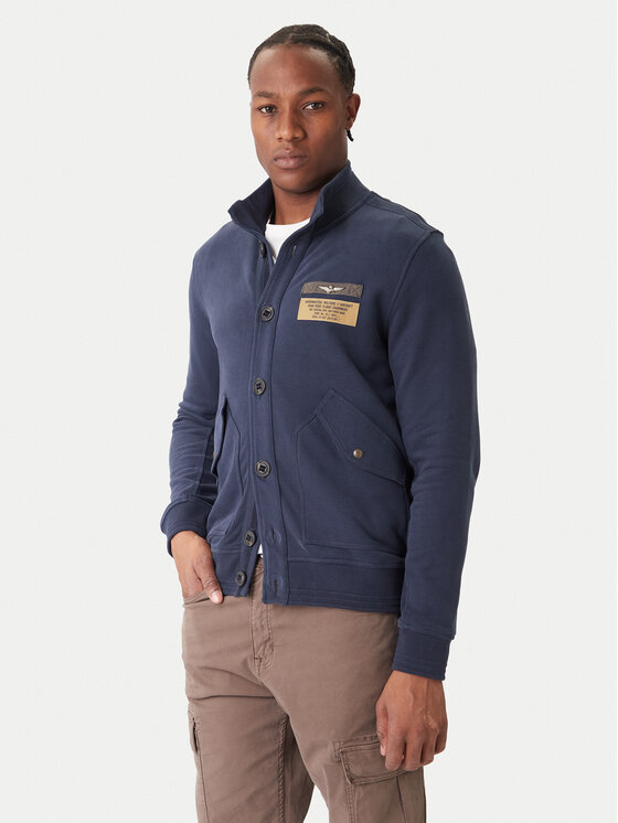 Aeronautica Militare Суитшърт 252FE2072UF00669 Тъмносин Regular Fit цвят на ниска цена
