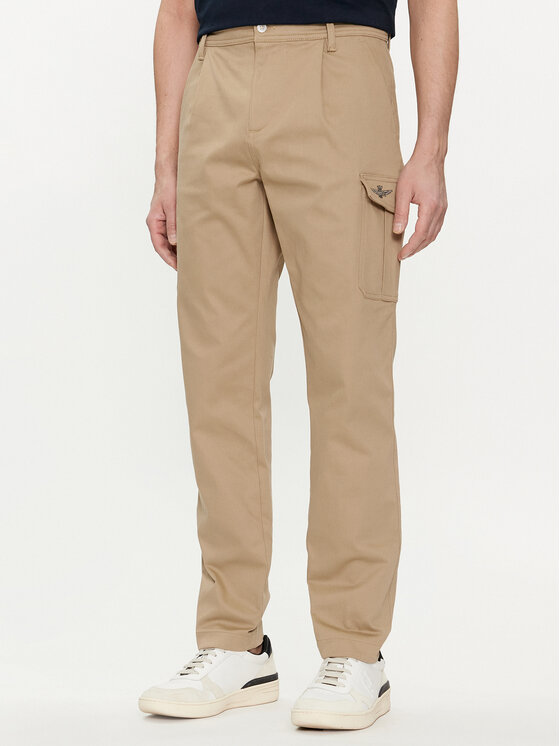 Aeronautica Militare Текстилни панталони 241PA1579CT3247 Бежов Slim Fit цвят на ниска цена