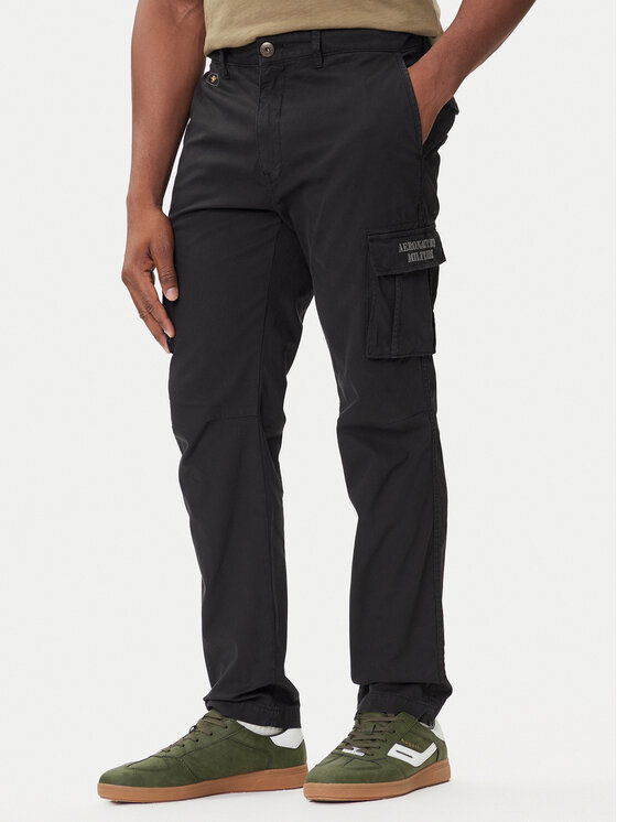 Aeronautica Militare Текстилни панталони 252PA1329UCT0244 Черен Regular Fit цвят на ниска цена