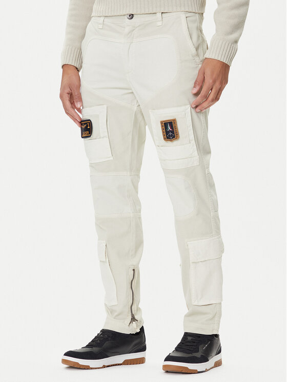 Aeronautica Militare Текстилни панталони 252PA1664UCT04241 Бежов Regular Fit цвят на ниска цена