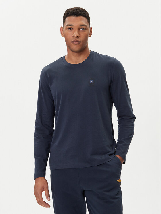 Aeronautica Militare Тениска с дълъг ръкав 252TS2468UJ00703 Тъмносин Regular Fit цвят на ниска цена