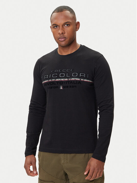 Aeronautica Militare Тениска с дълъг ръкав 252TS2474UJ00641 Черен Regular Fit цвят на ниска цена