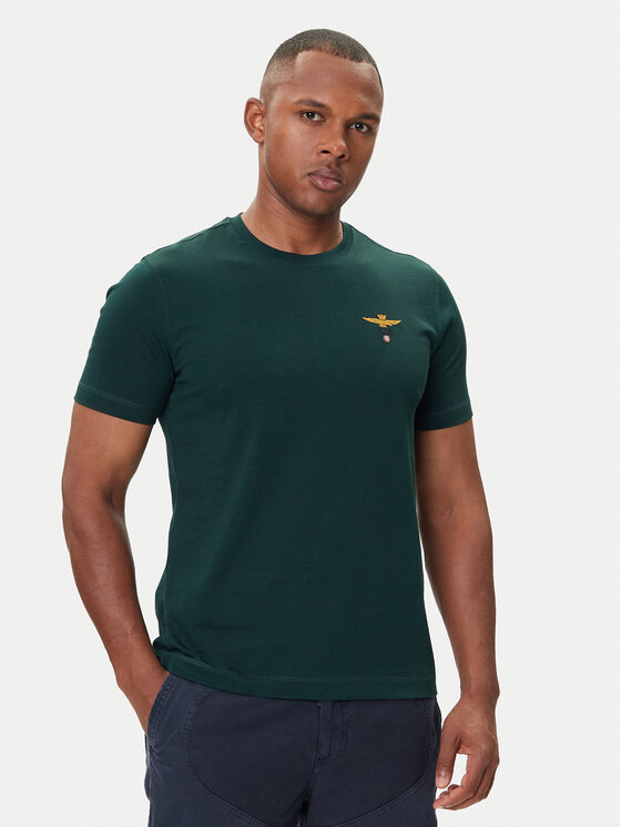 Aeronautica Militare Тишърт 252TS1580UJ00372 Зелен Regular Fit цвят на ниска цена
